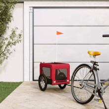 Berkfield Pet Bike Trailer Red and Black Oxford Fabric&Iron