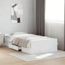 Berkfield Bed Frame with Drawers without Mattress White 90x190 cm Single