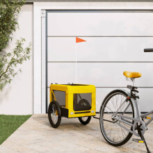 Berkfield Pet Bike Trailer Yellow and Black Oxford Fabric&Iron