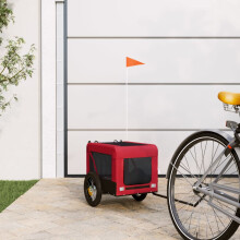 Berkfield Pet Bike Trailer Red and Black Oxford Fabric&Iron