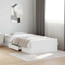 Berkfield Bed Frame with Drawers without Mattress White 75x190 cm Small Single