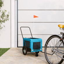 Berkfield Pet Bike Trailer Blue and Black Oxford Fabric and Iron