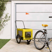 Berkfield Pet Bike Trailer Yellow and Black Oxford Fabric and Iron