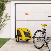 Berkfield Pet Bike Trailer Yellow Oxford Fabric and Iron