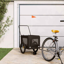 Berkfield Pet Bike Trailer Black Oxford Fabric and Iron