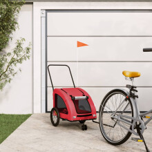 Berkfield Pet Bike Trailer Red Oxford Fabric and Iron