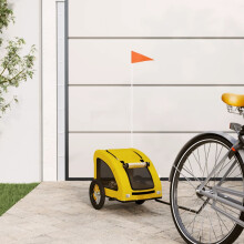 Berkfield Pet Bike Trailer Yellow Oxford Fabric and Iron