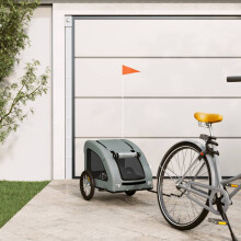 Berkfield Pet Bike Trailer Grey Oxford Fabric and Iron