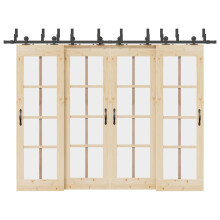 Berkfield Sliding Door Hardware Kit 305 cm Steel Black
