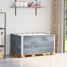 Berkfield Pallet Collars 3 pcs Grey 120x80 cm Solid Wood Pine