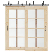 Berkfield Sliding Door Hardware Kit 213,5 cm Steel Black