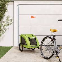 Berkfield Pet Bike Trailer Green Oxford Fabric and Iron