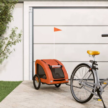 Berkfield Pet Bike Trailer Orange Oxford Fabric and Iron
