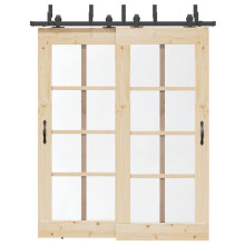 Berkfield Sliding Door Hardware Kit 183 cm Steel Black