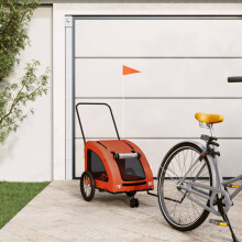 Berkfield Pet Bike Trailer Orange Oxford Fabric and Iron