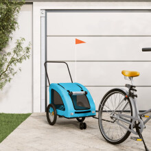 Berkfield Pet Bike Trailer Blue Oxford Fabric and Iron