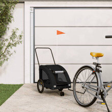 Berkfield Pet Bike Trailer Black Oxford Fabric and Iron