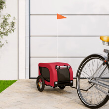 Berkfield Pet Bike Trailer Red and Black Oxford Fabric and Iron