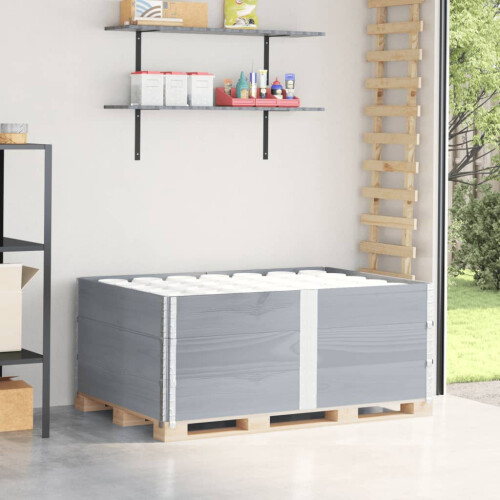Berkfield Pallet Collars 3 pcs Grey 150x100 cm Solid Wood Pine