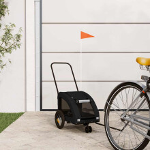 Berkfield Pet Bike Trailer Black Oxford Fabric and Iron