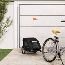 Berkfield Pet Bike Trailer Black Oxford Fabric and Iron