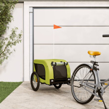 Berkfield Pet Bike Trailer Green and Black Oxford Fabric and Iron