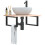 Berkfield Basin Shelf Wall Mounted Steel and Solid Wood Oak 1