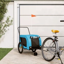 Berkfield Pet Bike Trailer Blue and Black Oxford Fabric and Iron