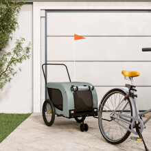Berkfield Pet Bike Trailer Grey and Black Oxford Fabric and Iron