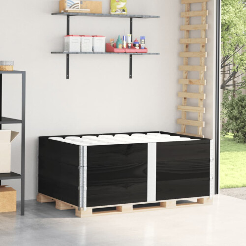 Berkfield Pallet Collars 3 pcs Black 150x100 cm Solid Wood Pine