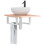 Berkfield Basin Shelf Wall Mounted Steel and Solid Wood Oak 1