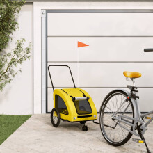 Berkfield Pet Bike Trailer Yellow Oxford Fabric and Iron