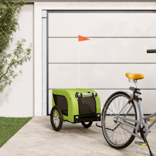 Berkfield Pet Bike Trailer Green and Black Oxford Fabric and Iron