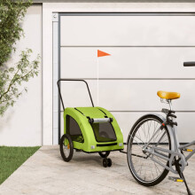 Berkfield Pet Bike Trailer Green Oxford Fabric and Iron