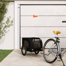 Berkfield Pet Bike Trailer Black Oxford Fabric and Iron