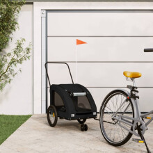 Berkfield Pet Bike Trailer Black Oxford Fabric and Iron