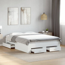 Berkfield Bed Frame with Drawers without Mattress White 120x190 cm Small Double