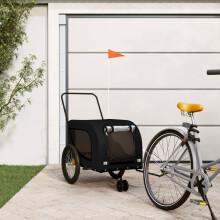 Berkfield Pet Bike Trailer Black Oxford Fabric and Iron