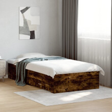 Berkfield Bed Frame with Drawers without Mattress Smoked Oak 75x190 cm Small Single