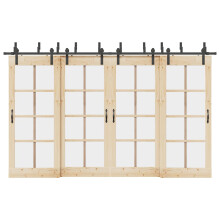 Berkfield Sliding Door Hardware Kit 366 cm Steel Black