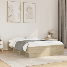 Berkfield Bed Frame without Mattress Sonoma Oak 140x200 cm Engineered Wood