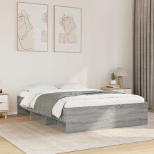 Berkfield Bed Frame without Mattress Grey Sonoma 140x200 cm Engineered Wood