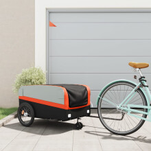 Berkfield Bike Trailer Black and Orange 45 kg Iron