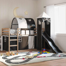 Berkfield Bunk Bed without Mattress with Slide White and Black 80x200 cm