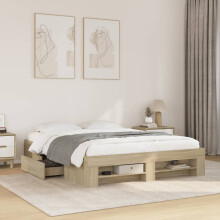 Berkfield Bed Frame without Mattress Sonoma Oak 150x200 cm King Size Engineered Wood