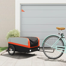 Berkfield Bike Trailer Black and Orange 45 kg Iron