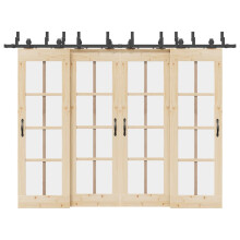 Berkfield Sliding Door Hardware Kit 305 cm Steel Black