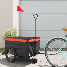 Berkfield Bike Trailer Black and Orange 30 kg Iron