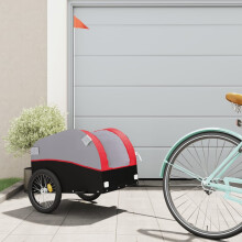 Berkfield Bike Trailer Black and Red 30 kg Iron