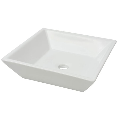 Berkfield Basin Square Ceramic White 41.5x41.5x12 cm 1
